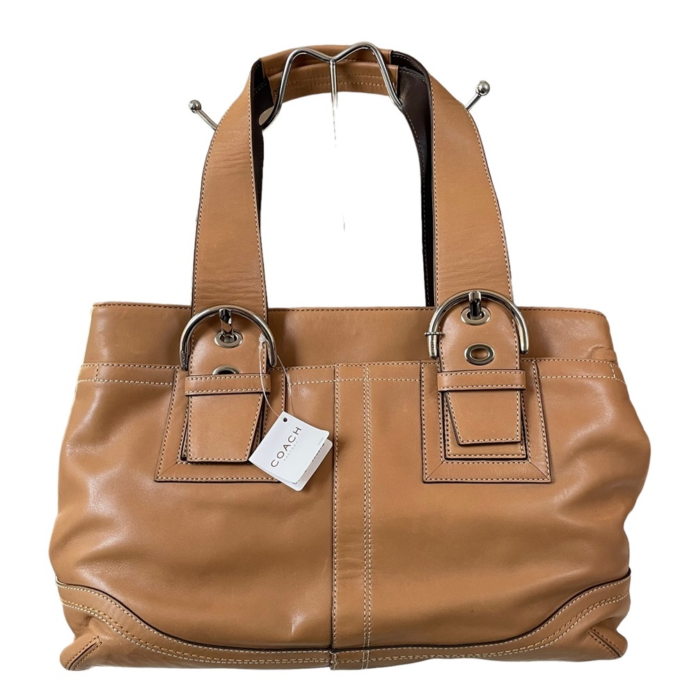 NWT Coach Soho Leather Business Tote Genuine Leather Tan Camel Handbag F12303
